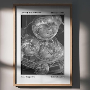Spiegelbolprint, trendy muurkunstprints, decor discobal, digitale discoprints, decor preppy barwagen, girly afdrukbare kunst, disco jaren 70