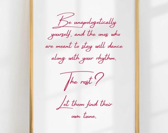 Trendy Positive Quote Print Inspirational Red Typography Poster Modern Minimalist Retro Wall Art Printable Decor Motivational Home Office