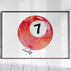 Vintage biljartbal print retro handgetekende muur kunst afdrukbare muur kunst digitale download print horizontale downloadbare print trendy muur kunst