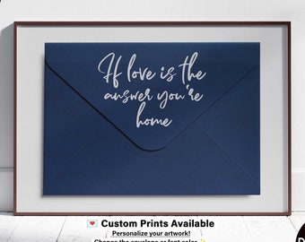 Navy Blue Envelope Wall Art Eclectic Dopamine Digital Download Minimalist Modern Home Decor Print Trendy Elegant Love Quote Fashion Poster