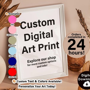 Custom Text Print - Create your own Wall Art - Your Text or Quote here - Personalised Typography Print - Colourful Prints - Custom Quote