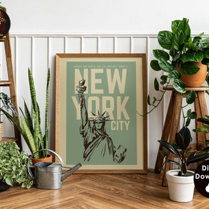 Impression d'art New York Art mural NYC New York City Poster New York Art minimaliste NYC Poster New York Decor NYC vert sauge Impression téléchargement numérique