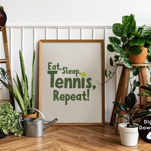 Cute Tennis Print Country Club Aesthetic Wall Art Tennis Quote Print Trendy Sports Poster Green Tennis Wall Art Digital Download 1 Print