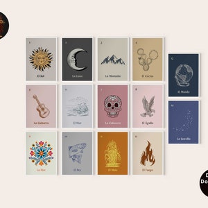 Mexikanische Loteria Drucke Mexiko Kunstdrucke Mexiko Wandkunst Mexiko Reise Poster Mexikanische Kunst Mexikanische Dekoration Loteria Digital Download 14er Set