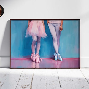 Ballet Nursery Art, Ballerina Nursery Decor, Pink Girl&#39;s Room Ballet Dancer Painting, Ballerina Print, PRINTABLE Girl Wall Art