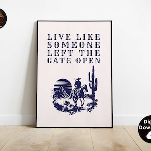 Cowboy Quote Print Minimalist Western Wall Art | Horseback Riding Poster Vintage Cowboy Art | Wild West Home Decor Digital Download