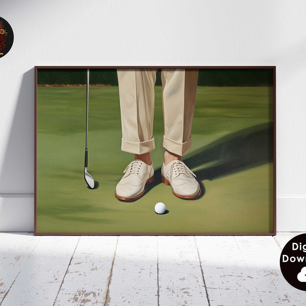 Golf Gifts For Men: Digital Download | Printable Wall Art and Vintage Golf Art | Fathers Day Gift or Man Cave Decor | Golf Course Print