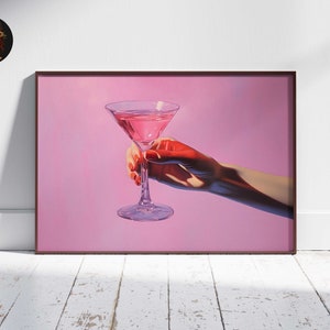 Martini Print Bar Art Print Minimalista Cocktail Poster Red Bar Cart Wall Art Bar Printable Art Drinks Wall Decor Digital Download 1 Print