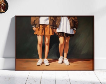 Y2K Fashion Art Print | Green Bomber Jackets, Dorm Decor (Digital Download)
