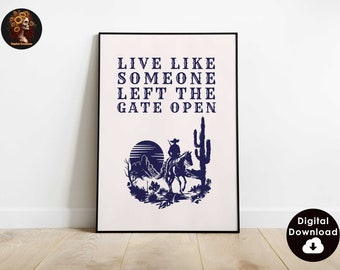 Cowboy Quote Art Print | Minimalist Western Decor (Digital Download)