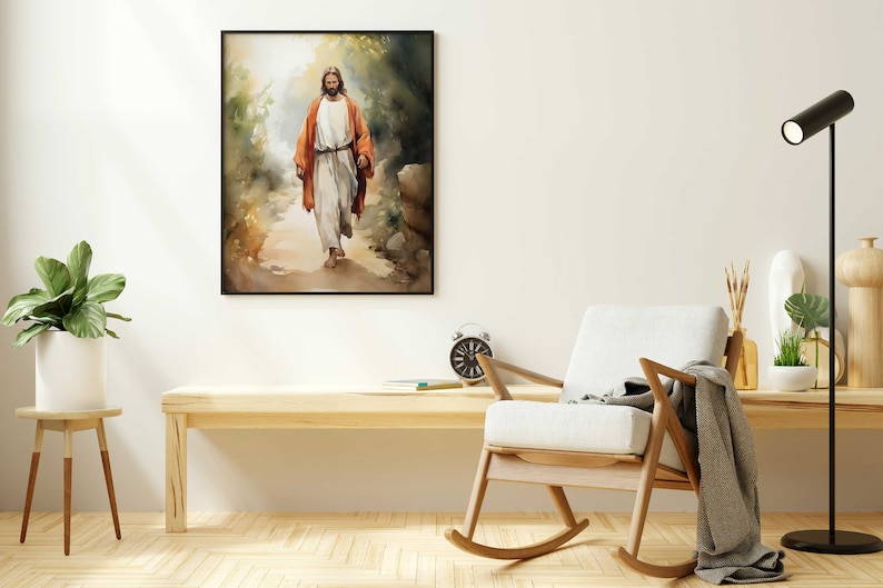 Christian Wall Art Jesus Christ Watercolor. Bible Gospel Art, LDS Entry ...