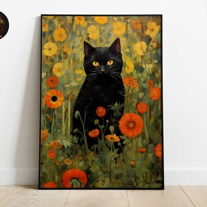Peekaboo Cat Plant Wall Art, Cat Lover Art, Cat Poster for Cat Moms, Cute Cat Print, Neutral Color Art, Printable Wall Art, Cat Lover Gift