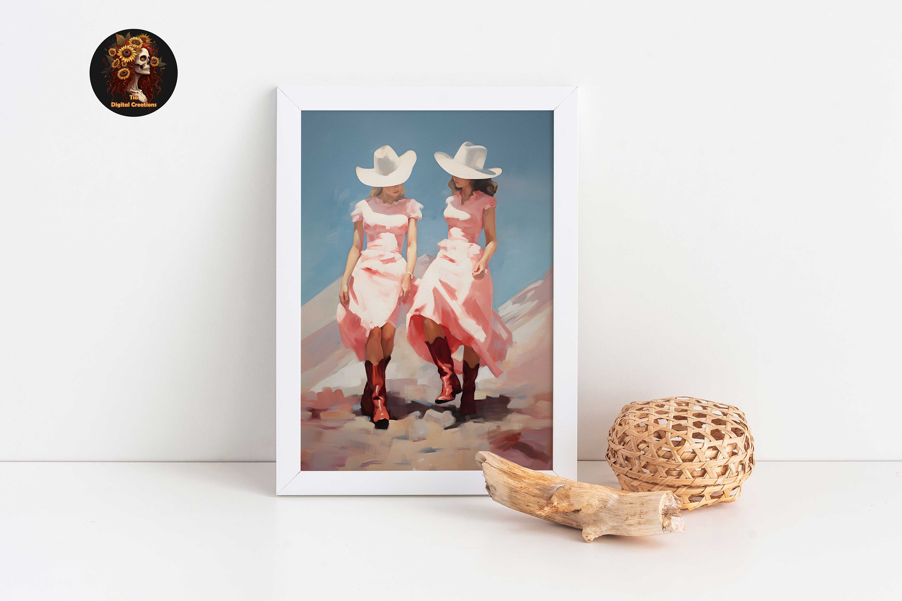 Vintage Cowgirl Wall Art: Retro Western Poster. Coastal Cowgirl Boot ...