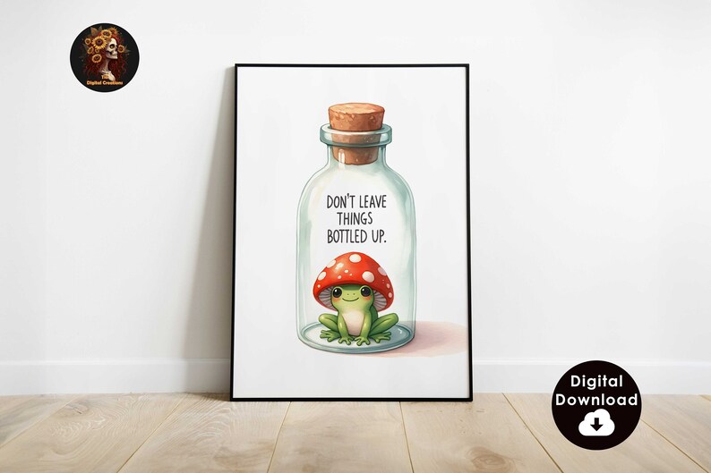 Positive Toad Watercolor Frog Poster, Therapy Office Decor (digital Download) - Etsy