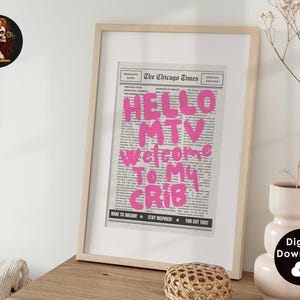 70s aesthetic poster, digital prints, pink instant download