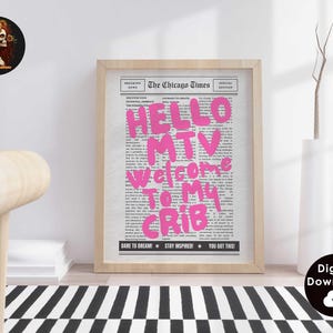 Welcome to my crib, retro wall art, printable wall art