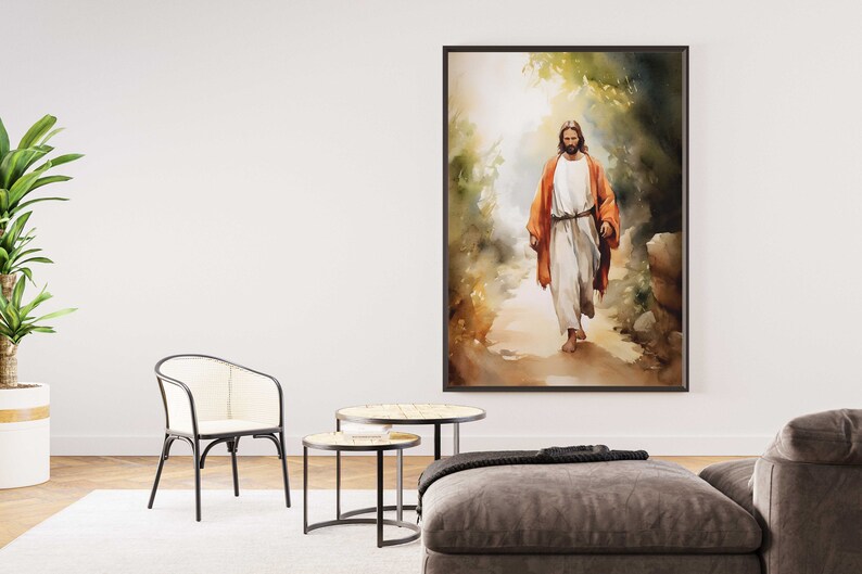 Christian Wall Art Jesus Christ Watercolor. Bible Gospel Art, LDS Entry ...