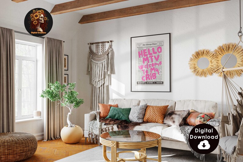 Aesthetic wall art, dorm room decor, retro wall art