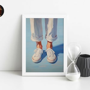 Preppy Blue Retro Art Print: Light Pastel Blue. Grandmillenial Wall Decor for Trendy Dorm & College Apartment Printable Art.