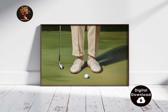 Golf Gifts For Men: Digital Download | Printable Wall Art and Vintage Golf Art | Fathers Day Gift or Man Cave Decor | Golf Course Print