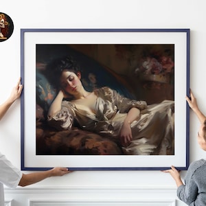 Victorian Woman Portrait | Dark Academia Print | Moody Wall Art | Baroque & Victorian Aesthetic | Printable Dark Wall Decor