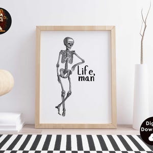Vintage Skelett Druck Trendy Halloween Wand Kunst Minimalistisches Zitat Poster Lustig Halloween Dekor Gruselig Kunstdruck Digital Download 1 Druck