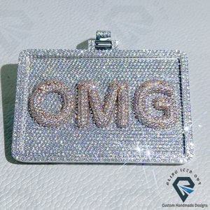 Hip Hop Custom 3d Letter Name Number Logo Pendant, Iced Out Round Moissanite Rapper's Pendent ,14kt Rose-White Gold Plated Men Gift Pendent