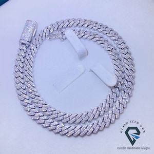 14mm Width Hip Hop Miami 29.45TCW, 7.5" TO 24" Length White Gold Plated VVS1 Moissanite Alternate Real Diamond Men's Iced Cuban Link Chain