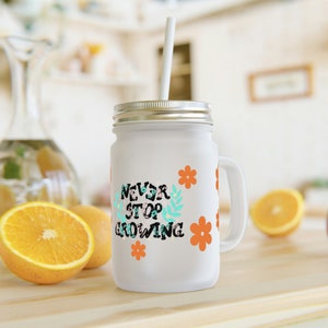 Floral Motivational Mason Jar Tumbler