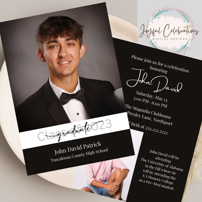 Graduation Party Invitation Template, Minimalist Graduation Invite