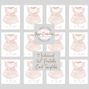 Baby Milestone Cards Watercolor Pink Dress Baby Shower Gift New Baby ...