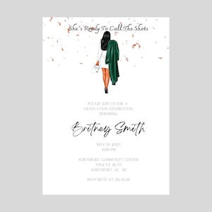 Nurse Illustration | Nurse Graduation Party Invitation | She&#39;s Ready to Call the Shots | Customizable Digital Download