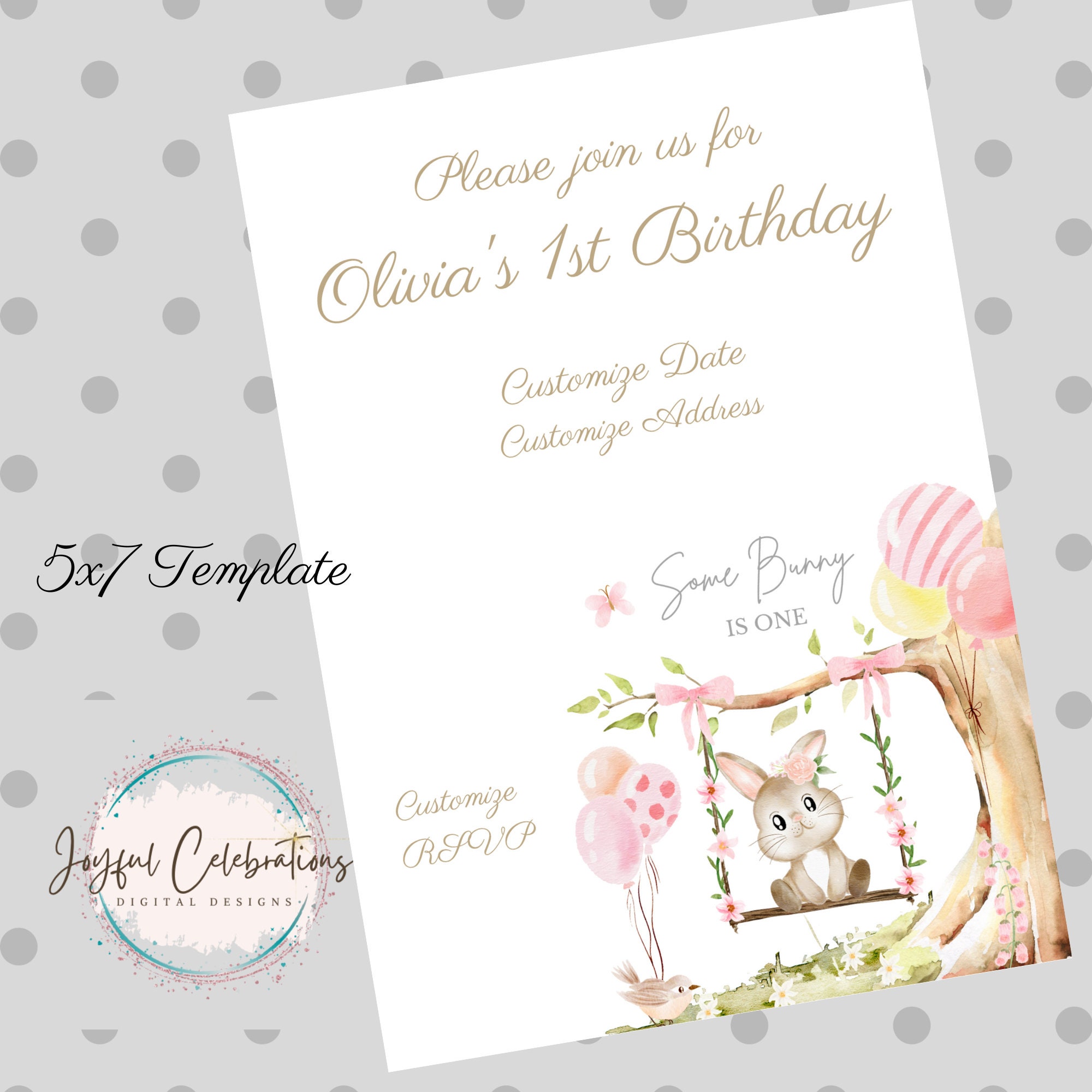 Some Bunny EDITABLE Printable Template | Customize Text | PDF | Baby ...