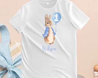Custom Birthday Shirt, Personalized Boy Birthday Shirt, Rabbit Birthday Party Shirt