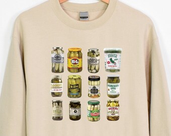 Sweat-shirts aux cornichons, chemise de cornichons en conserve, sweat-shirt amateurs de cornichons, chemises de cornichons, sweat-shirt en conserve, sweat-shirt vintage de cornichons en conserve, cornichons