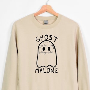 Ghost Malone Sweatshirt,Halloween Shirts,Spooky Halloween Tee,Funny Halloween Tee,Funny Ghost Malone Shirt,Cute Ghost Shirt,Malone Fan Shirt