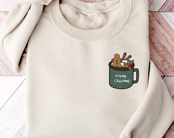 Christmas Coffee Pocket Size Shirt, Merry Christmas Coffee Sweatshirt, Coffee Lover Shirt, Coffee Lover Gift, Christmas Latte Sweatshirt