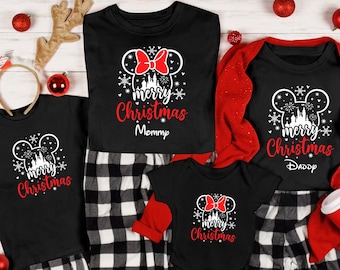Custom Disney Christmas Shirt, Disney Merry Christmas Shirt, Mickey Christmas Shirt, Minnie Christmas Shirt,Disney Shirt,Disney Family Shirt
