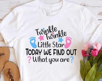Twinkle Twinkle Little Star Today We Find Out What You Are Shirt, Birthday Gender Reveal, Team Boy Team Girl Baby Announcement Sweatshirt