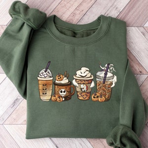 Nightmare Before Coffee Shirt, Cute Halloween Sweatshirt, Coffee Lover Shirt, Pumpkin Spice Latte,Skeleton Halloween Shirt,Coffee Fall Shirt