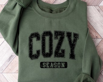 Cozy Season Sweatshirt, Women Fall Shirt, Christmas Shirts, Retro Fall Sweatshirt, Womens Fall Shirt, Get Cozy Sweatshirt, Christmas Gifts