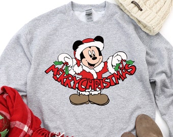 Disney Christmas Shirt, Mickey Merry Christmas Sweatshirt, Christmas Gift, Disney Family Xmas Shirt, Merry Christmas Mickey Shirt, Christmas