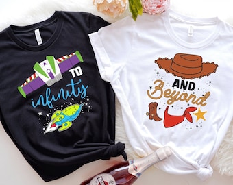 Chemise Vers l'infini et au-delà, Chemise famille, Chemises assorties pour couple, Cadeaux pour la Saint-Valentin, Vers l'infini et au-delà, Chemise l'infini, Au-delà de la chemise