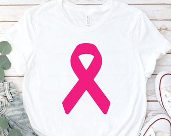 Breast Cancer Pink Ribbon Shirt, Cancer Shirts, Pink Ribbon Shirt, Cancer Awareness Support Shirt, Breast Cancer Shirt For Women, Ribbon Tee