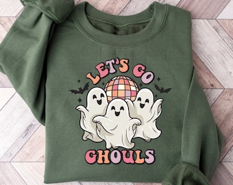 Lets Go Ghouls Sweatshirt, Halloween Shirts, Vintage Ghost Shirt, Spooky Season Shirt, Retro Fall Shirt, Vintage Halloween Shirt, Ghost Tees