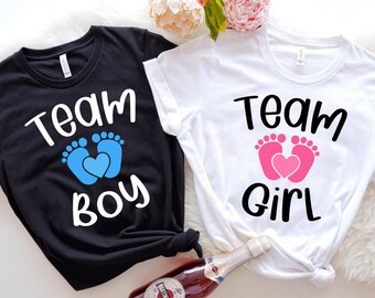 Team Boy or Girl Shirt, Gender Reveal Shirts, Gender Reveal Party Shirt, Keeper Of the Gender, Pink or Blue Team, Baby Announcement T-Shirts