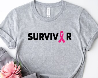 Survivor Shirt, Pink Ribbon Shirt, Breast Cancer Shirt, Cancer Ribbon Shirt, Cancer Awareness, Breast Cancer Awareness Shirt, Cancer Shirts