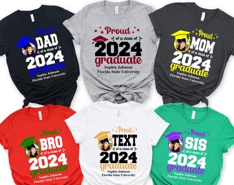 Personalized Proud Graduate Shirt 2024, Graduation 2024 Shirts, Family Custom Graduation Tee, Proud Family Members Of 2024 Graduation Shirt