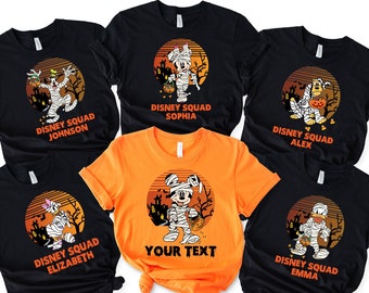 Personalized Disney Halloween Family Shirt, Mickey and Friends Mummy Halloween Shirt, Disney Halloween Custom Shirt, Disney Characters Shirt