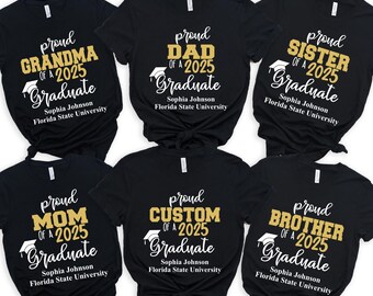 Custom Proud Family Graduation Shirt, Custom Graduation Shirt, Class of 2025 Family Graduation Shirt, Custom Proud Graduate Shirt,Graduation